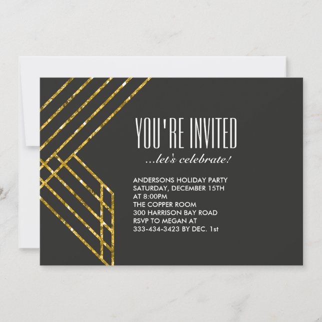 Invitation Gold Glam Party (Devant)