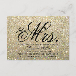 Invitation - Gold Glit Fab futur Mme Fête des mari