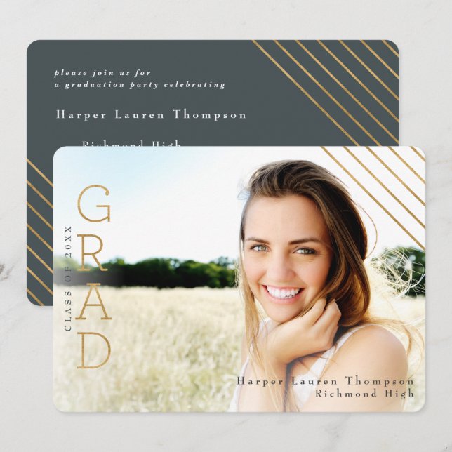 INVITATION GOLD GRAD (Devant / Derrière)
