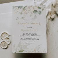 Gold Green Foliage Calligraphie Couples Douche
