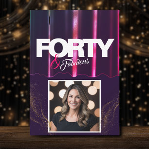 Invitation Gold High Heels Elegant 40 & Fabuleux Anniversaire