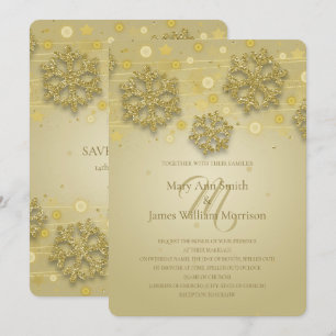 Invitation Gold Holiday Wedding Enregistrer La Date