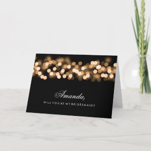 Invitation Gold Hollywood Glam Be My Bridesmaid