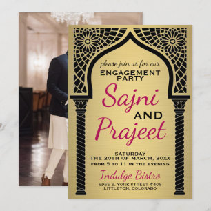 Invitation Gold Indian Engagement Party