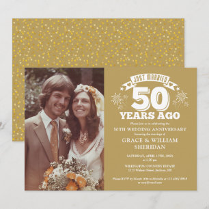 Invitation Gold Just Marié 50e anniversaire de Mariage Photo
