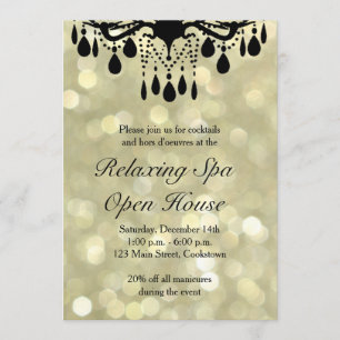 Invitation Gold Lights Open House