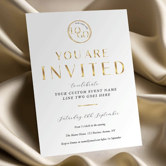 Invitation Gold Logo Elegant & Chic Business Event Gala (Créateur téléchargé)