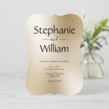 Gold Metallic Moderne Élégant Simple Mariage