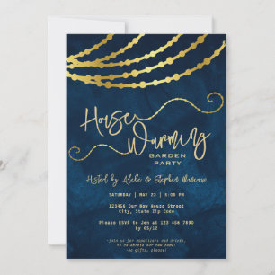 Invitation Gold Moderne Script Lumière Chaîne de chauffage do