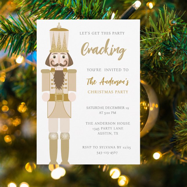 INVITATION GOLD NOËL NUTCRACKER FÊTE DE FÊTE NUTCRACKER (Créateur téléchargé)