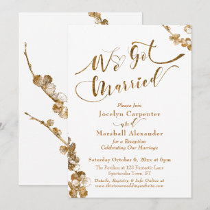 Invitation Gold Nous nous sommes mariés avec des botaniques s