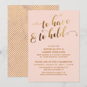 Invitation Gold on Blush organise un événement d'après-mariag