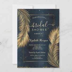Invitation Gold Palm Feuille Beach Fête des mariées