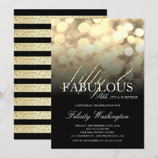 Invitation Gold Parties scintillant 50 & Fabuleuse Surprise A