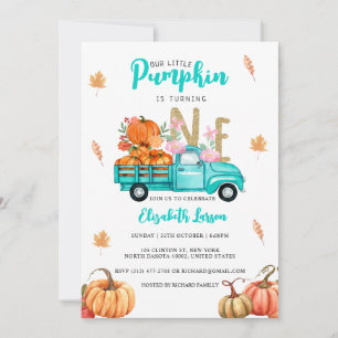 Invitation Gold Parties scintillant Anniversaire Citrouille B