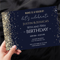 Gold Parties scintillant Bleu Double fête d'annive