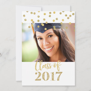 Invitation Gold Parties scintillant Confetti Photo Graduation