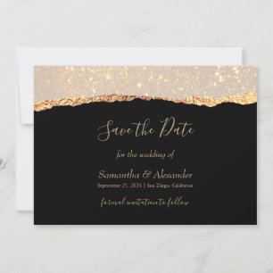 Invitation Gold Parties scintillant Glam Black Enregistrer la