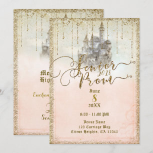 Invitation Gold Parties scintillant Storybook Castle Senior P
