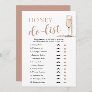 Invitation Gold Pearl et Prosecco Honey Do Liste jeu nuptiale