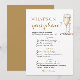 Invitation Gold Pearls et Prosecco Ce qui est sur votre jeu d