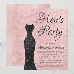 Invitation Gold rose - Blush Pink Hen's Party
