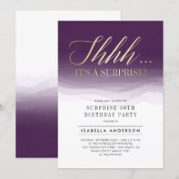 Gold & Royal Purple Aquarelle Surprise Anniversair