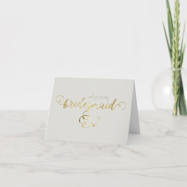Invitation Gold Script Serez-Vous Mon Mariage D'Épouse (Devant)