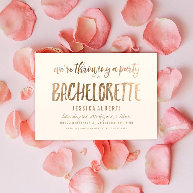 Invitation Gold Shimmer Chic Bachelorette Party (Créateur téléchargé)