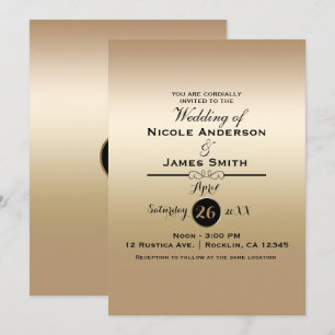 Invitation Gold Shine brillant métal élégant élégant Mariage 