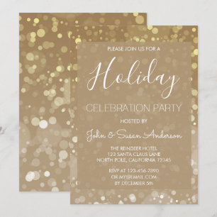 Invitation Gold Sparkle Parties scintillant Fête des Lumières