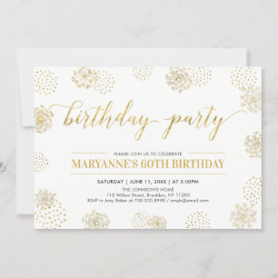 Invitation Gold Stylish Modern 50e, 60e fête d'anniversaire