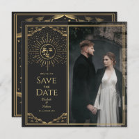 Gold Sun et Moon Tarot Card Photo Enregistrer la d