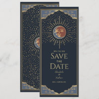 Gold Sun et MoonTarot Card Enregistrer la date