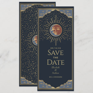 Invitation Gold Sun et MoonTarot Card Enregistrer la date