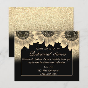 Invitation Gold, Tournesols, Dîner de répétition de Parties s
