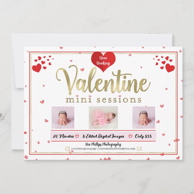Invitation Gold Valentine Mini Sessions Photographie (Devant)