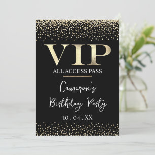 Invitation Gold VIP sur Black Event ou Party