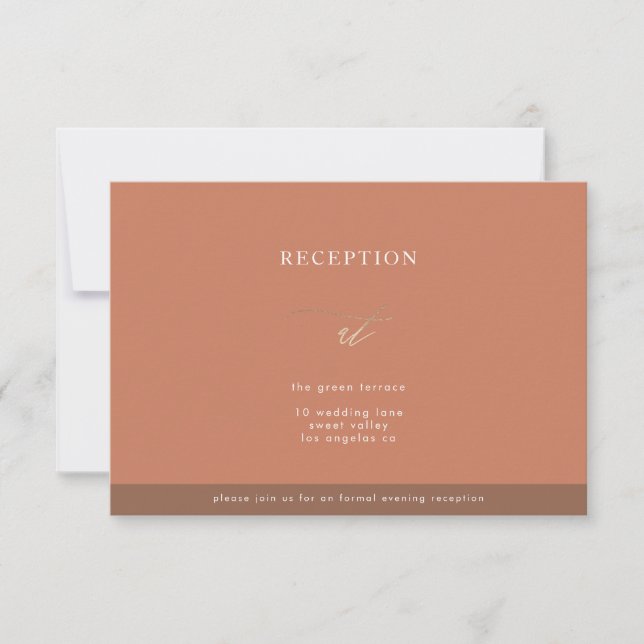 Invitation Gold White Elegant Moderne Calligraphie Réception  (Devant)