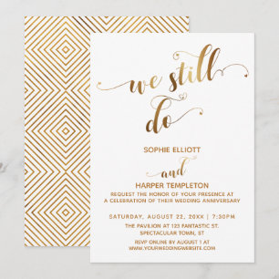 Invitation Gold White Nous faisons toujours la typographie An