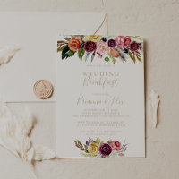 Gold Wild Feather Boho Tropical Mariage Petit déje