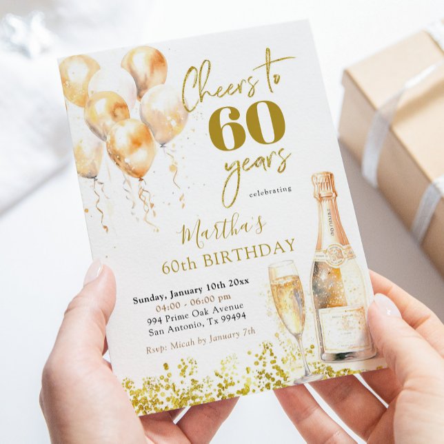 Invitation Gold Wine Cheval Femme Adulte Anniversaire (Créateur téléchargé)