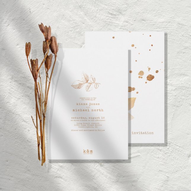Invitation Golden Automne Splash Mariage ID655 (Créateur téléchargé)