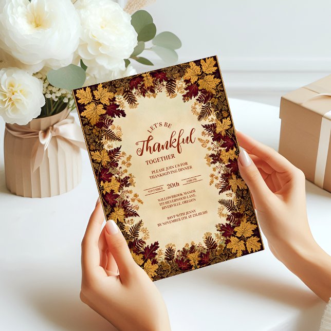Invitation Golden Automne Thanksgiving Celebration (Créateur téléchargé)
