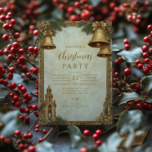 Invitation Golden Bells Noël