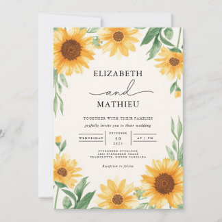 Invitation Golden Blossom Rustic Romance Mariage