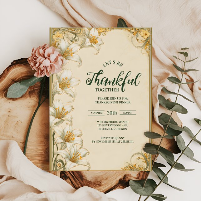 Invitation Golden Botanical Thanksgiving Celebration (Créateur téléchargé)