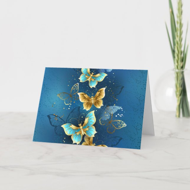 Invitation Golden butterflies (Devant)