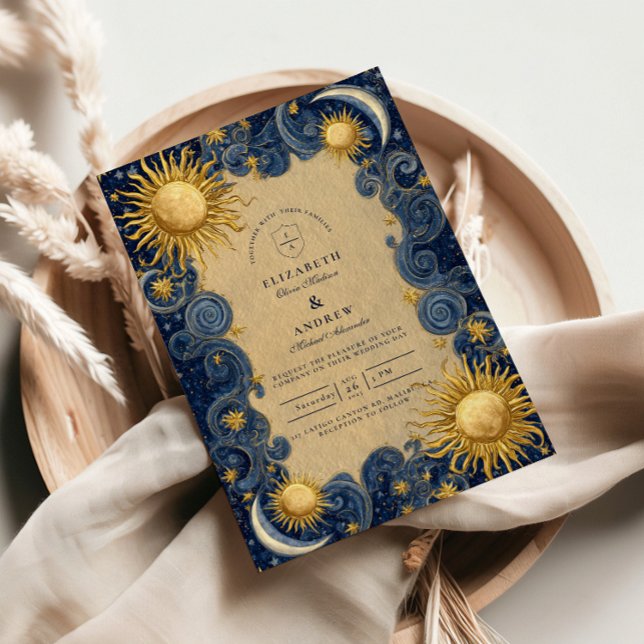 Invitation Golden Celestial Baroque Wedding (Créateur téléchargé)
