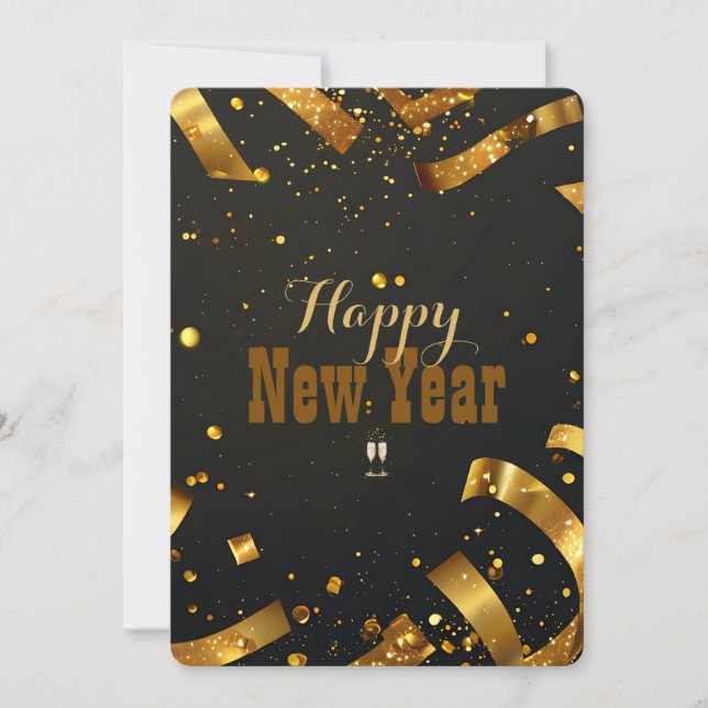 Invitation Golden Confetti Parties scintillant Explosion Cart (Devant)